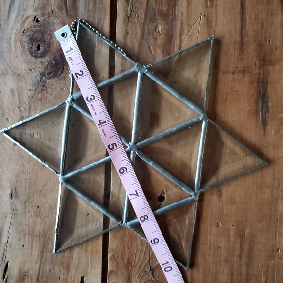 NFS Clear Beveled Stained Glass 6 point Star Suncatcher  10" - Picture 7 of 9